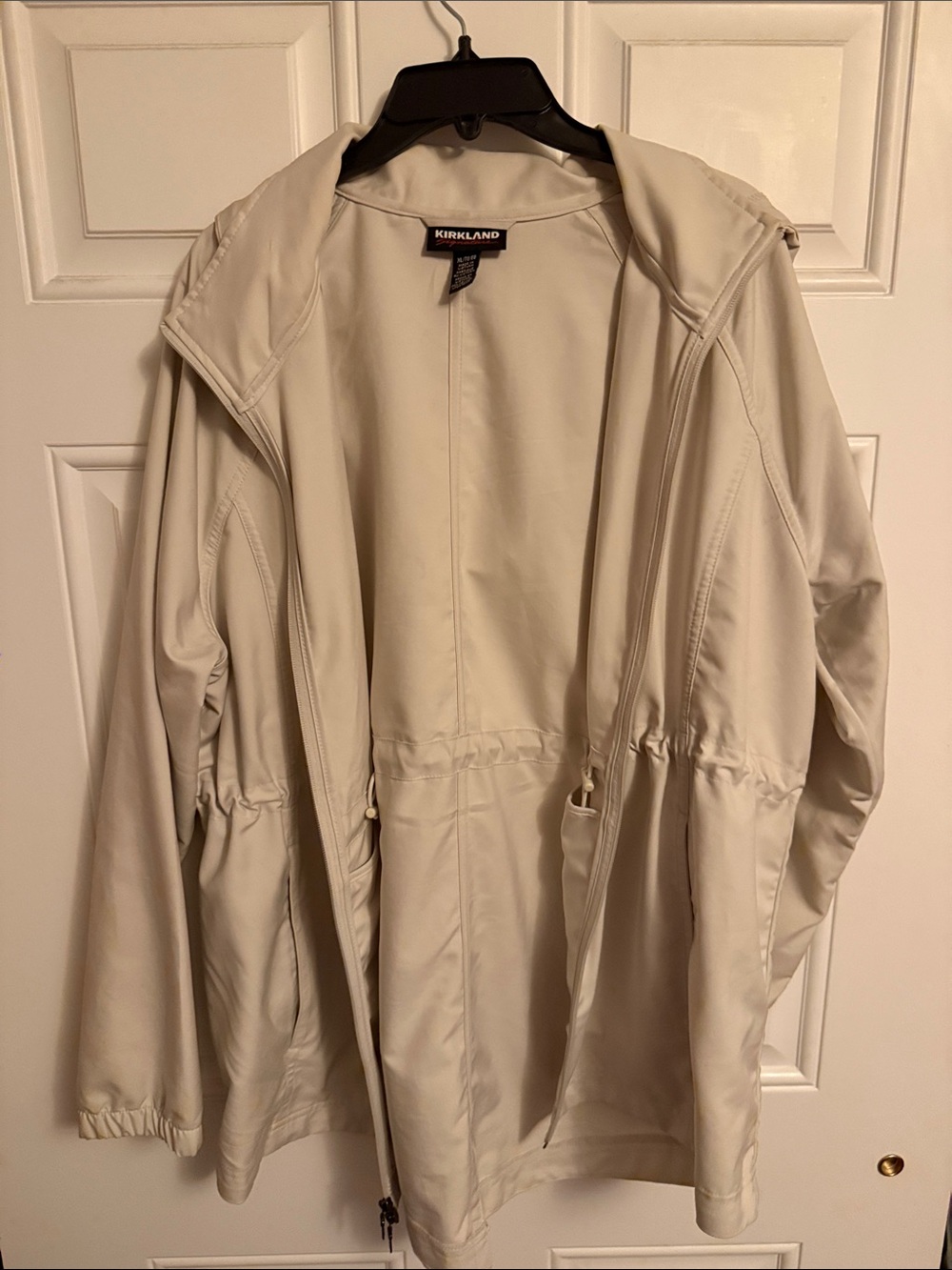 Kirkland Signature Light Cream Hooded Trench Jacket